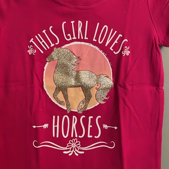 The Children Place tee with a sparkling horse design, pink, size 4T - Picture 14 of 17